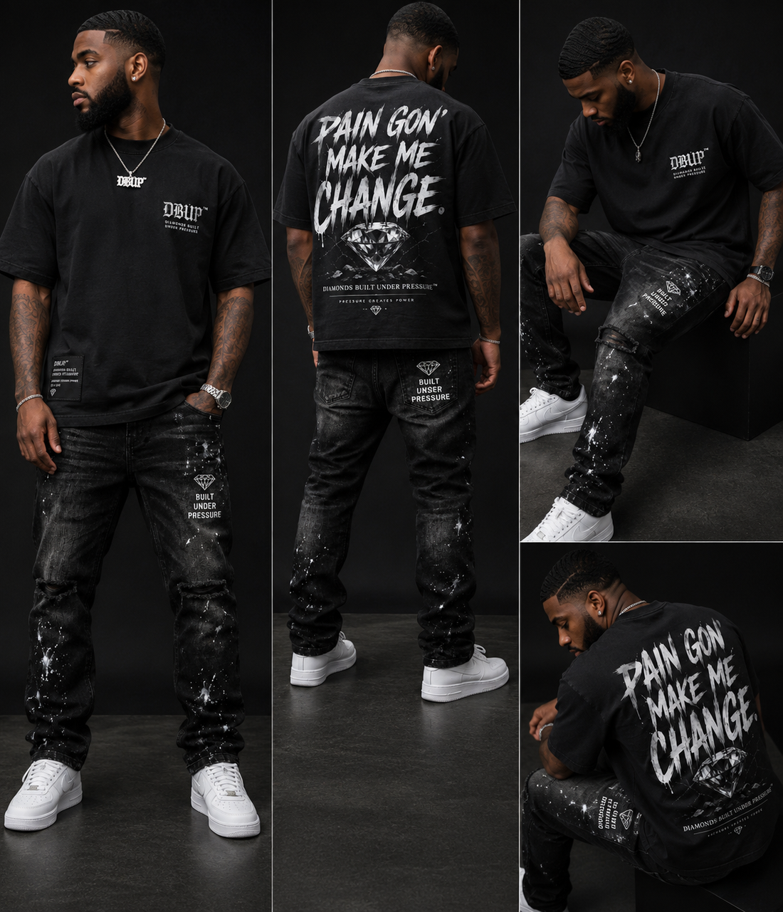 DBUP Men’s Pain Gon’ Make Me Change Graphic T-Shirt