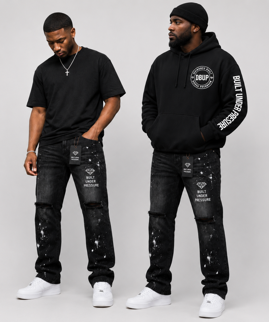 DBUP Men’s Streetwear Bundle – Hoodie & Distressed Denim Jeans gdsjk