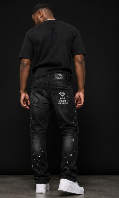 DBUP Men’s Distressed Black Denim Jeans sfjhg